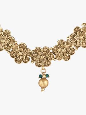 24ct gold-plated handcrafted flower traditional jewellery set 2