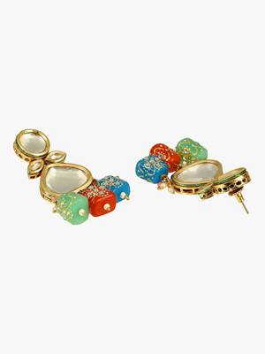 24ct gold-plated multi pearls kundan studded jewellery set 2