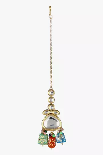 24ct gold-plated multi pearls kundan studded jewellery set