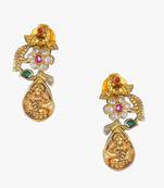 Gold-plated godess-temple with stone & pearl antique jewellery set