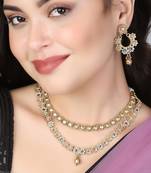 24ct gold-plated flower necklace with earring set