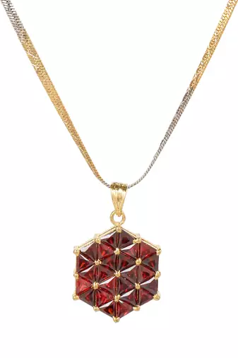 24ct women gold-plated antique pink jewellery set