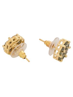 24ct women gold-plated antique  green jewellery set 3