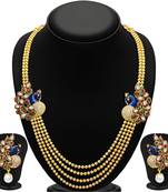 Gold-plated multi peacock handcrafted necklace set