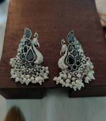 Peacock Stud In Black Stone