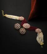 24ct gold-plated maroon layred antique jewellery set