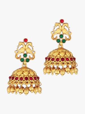Women 24kt gold-plated  pink stone antique jewellery set 3