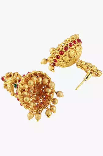 Women 24kt gold-plated  pink stone antique jewellery set