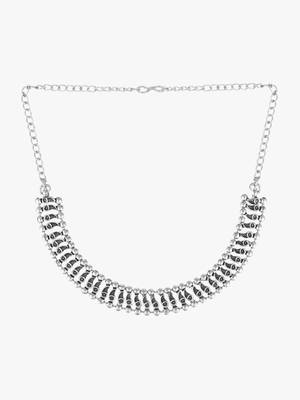 Silver-toned brass silver-plated oxidised necklace 3
