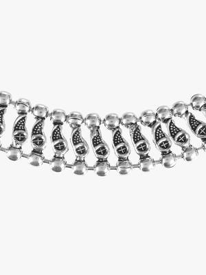 Silver-toned brass silver-plated oxidised necklace 5