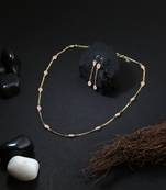 24 ct gold-plated pink cubic zirconia-studded minimal jewellery set