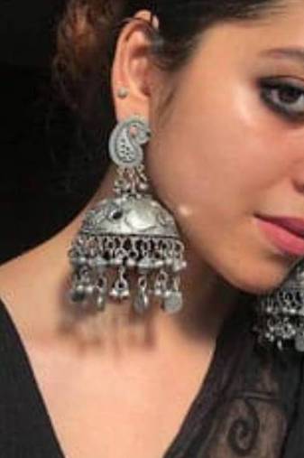 Traditional Jhumka, Elegant, Unique, Indian & Pakistani Jewelry, Party and Casual Wear, Handmade Silver Jhumka