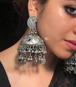 Traditional Jhumka, Elegant, Unique, Indian & Pakistani Jewelry, Party and Casual Wear, Handmade Silver Jhumka