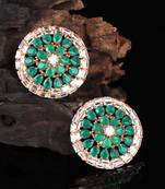 Green Gold Plated Stone Earrings