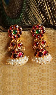 Beautiful Kemp-Green Mango Designer Jhumkka Dj19755 1