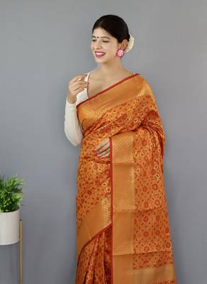 YELLOW TRENDY UNIQUE  PATOLA SAREE 3