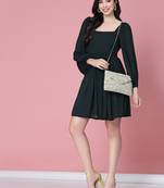 ghoomar beige & off white abstract embellished canvas sling bag