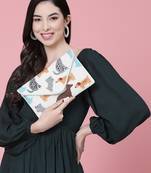 boho white & multi quirky embellished canvas sling bag