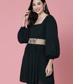 boho beige & multi quirky embellished canvas handmade belt