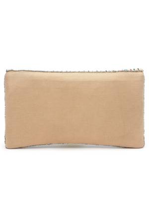 boho beige & multi quirky embellished canvas sling bag 5