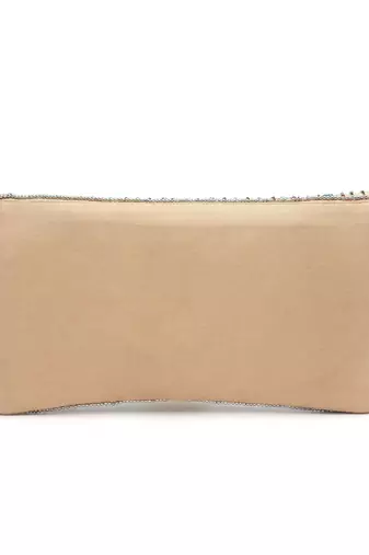 boho beige & multi quirky embellished canvas sling bag