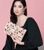 ghoomar pink & multi floral embellished canvas sling bag