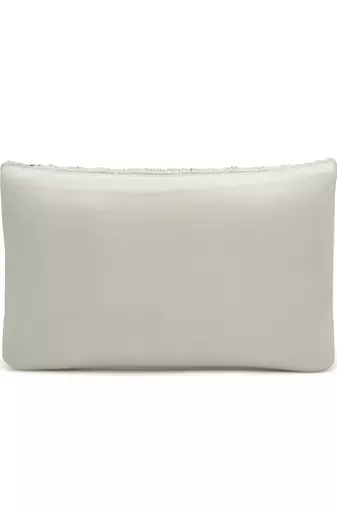 boho white, gold & silver ethnic motifs embellished canvas sling bag