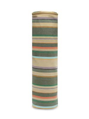 eco - friendly light khaki & multi cotton canvas striped yoga bag 3