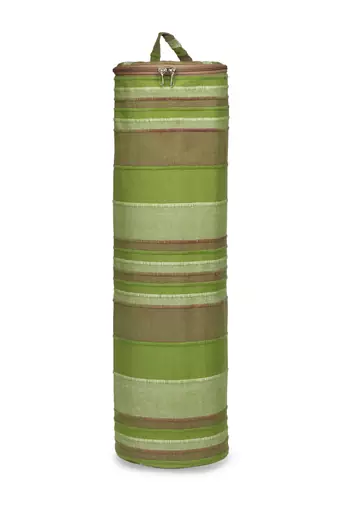 Anekaant eco - friendly crocodile green & multi cotton canvas striped yoga bag