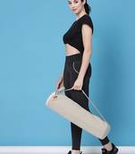 eco - friendly tan cotton canvas solid yoga bag