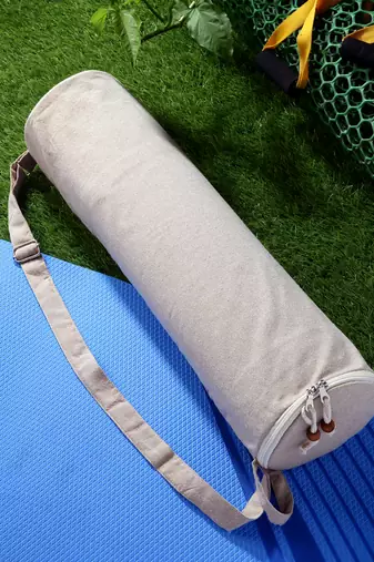 eco - friendly tan cotton canvas solid yoga bag