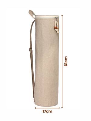 eco - friendly tan cotton canvas solid yoga bag 4
