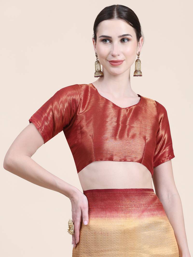 Mohini Cream Saree With Blouse Piece