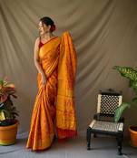 YELLOW TRENDY UNIQUE  PATOLA SAREE