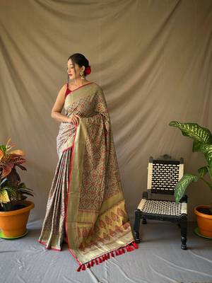 TAN TRENDY UNIQUE  PATOLA SAREE 1