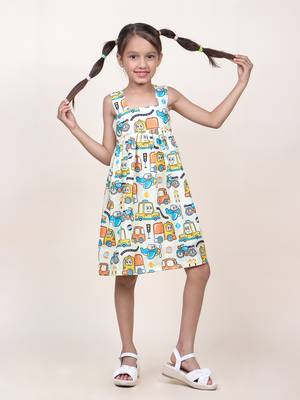 girl's long drive printed dress 1