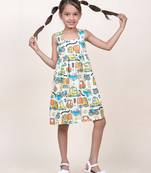 girl's long drive printed dress
