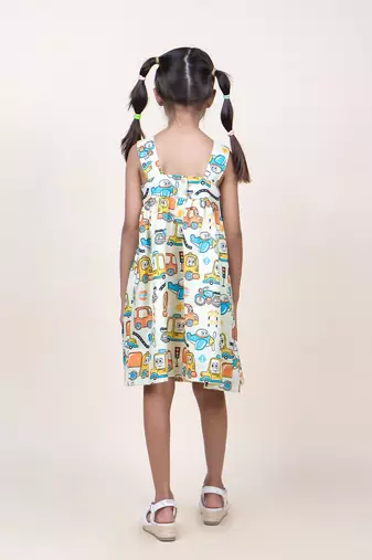 girl's long drive printed dress
