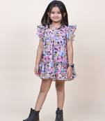 girl's micky purple cotton dress