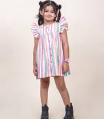 girl's multicolor stripes cotton mini dress