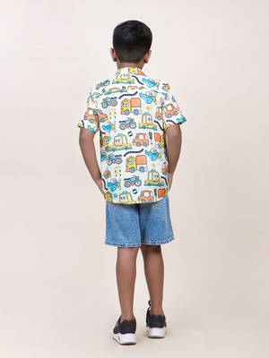boy's long drive printed cotton shirt 2