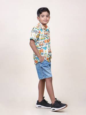 boy's long drive printed cotton shirt 3