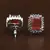 Rhodium Plated Rust Orange Stone Embellished American Diamond Stud 216ED602