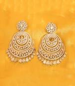 White Gold Plated Signity Studded Danglers