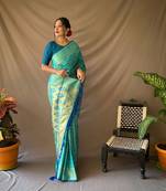 WHITE ELEGANT ORAGANZA SAREE