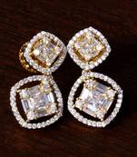 American Diamond Embellished Gold Plated Stud Earrings 216ED206