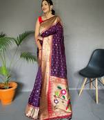 PURPLE ELEGANT PAITHANI SILK SAREE