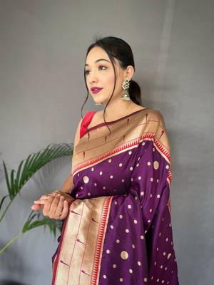 PURPLE ELEGANT PAITHANI SILK SAREE 3