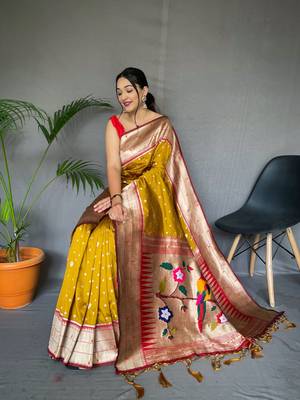 YELLOW ELEGANT PAITHANI SILK SAREE 2