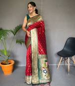 RED ELEGANT PAITHANI SILK SAREE